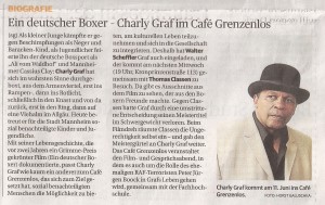 Zeitungsartikel Charly Graf im grenzenlos