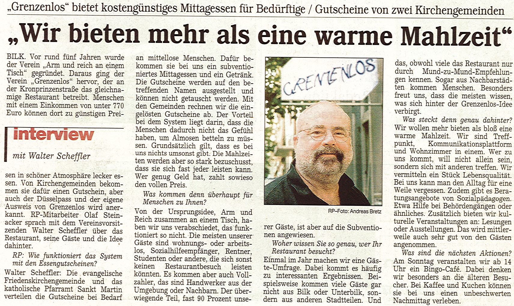 Zeitungsartikel Lokalausgabe Düsseldorf